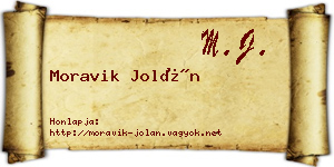 Moravik Jolán névjegykártya